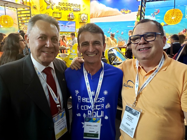 Francisco Barbosa (presidente do Natal Convention), Wendell Lopes (Wheltour) e Marcelo Naliatto (Hotel Marsol)