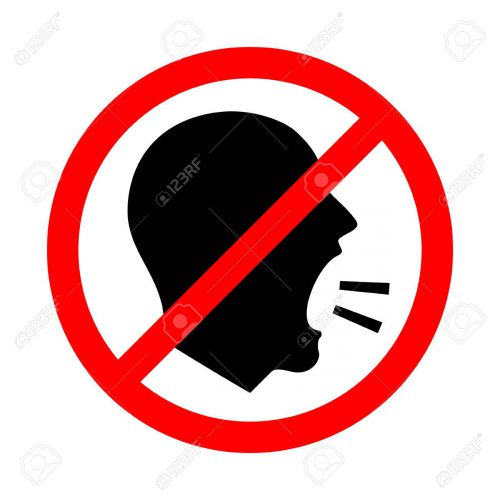 Don't Shout. Vector Illustration Of A  Keep Quiet and Shouting Is Not Allowed Sign.