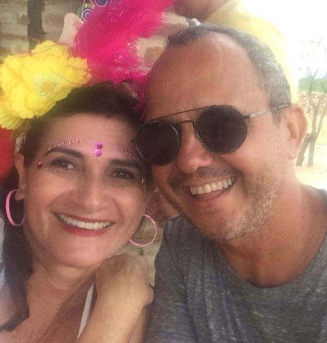 Verônica Motta em felicidades para o marido Marco Nepomuceno