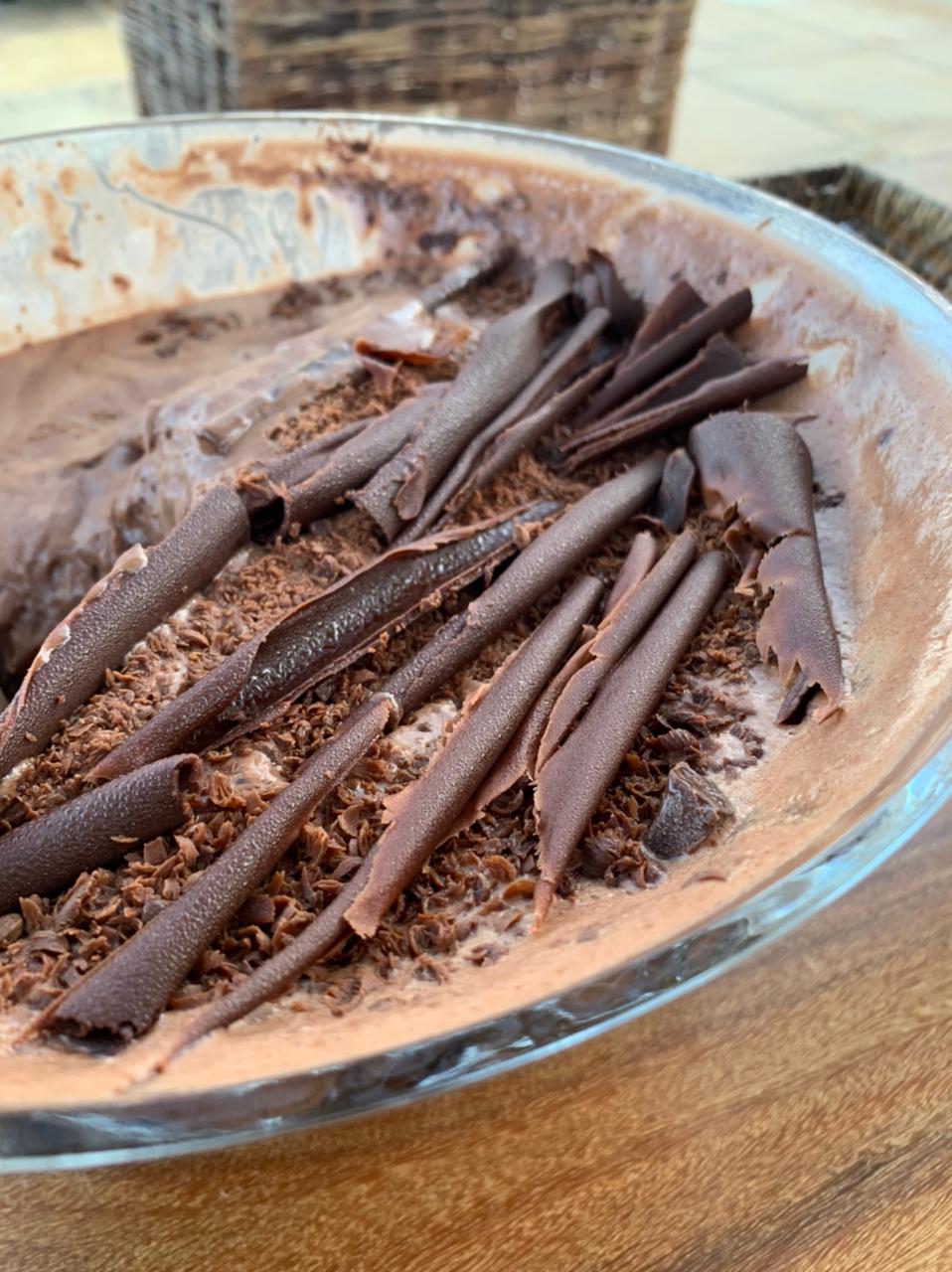 A mousse de chocolate amargo, outra receita tradicional da casa de Mário