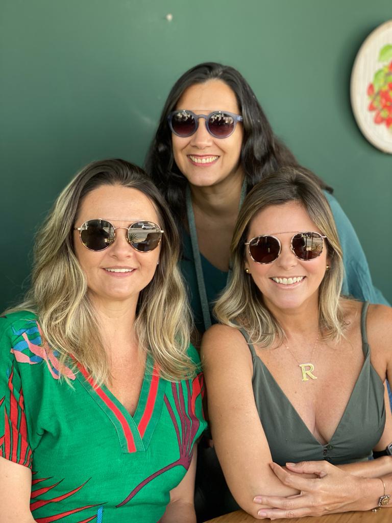 No almoço de ontem no Kale do Bem, em mesa de boa conversa as amigas Fabiana Vieira, Juliana Porciúncula e Renata Telles