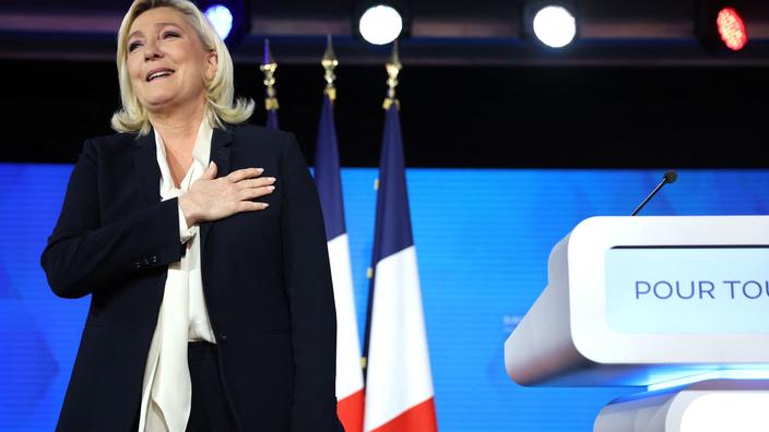 Marine Le Pen obteve 42% dos votos contra Emmanuel Macron (58%), segundo as últimas estimativas. Foto: Thomas Samson 