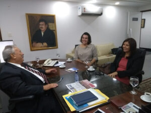 Nova presidente do CREA-RN, Ana Adalgisa, em visita ao  presidente do TJRN, Expedito Ferreira de Souza. 