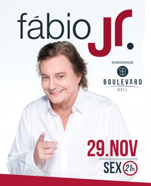 Fábio Jr. faz show de reinauguração do Boulevard Music Hall dia 29 de novembro, em Natal