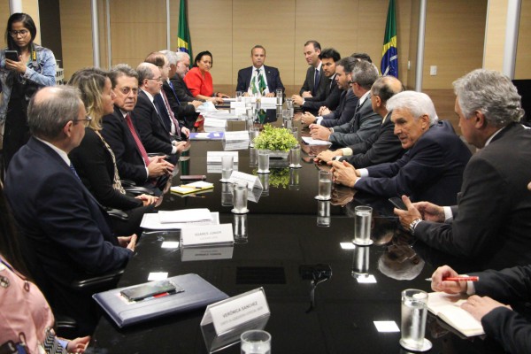 Fátima e bancada potiguar em reunião com o Ministro Rogério Marinho - Foto: Joel Ribeiro